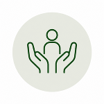 Icon: Ein Kind wird von schützenden Händen gehalten – Kinderschutz.