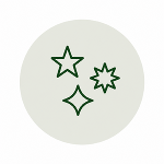 Icon: Drei unterschiedliche Sterne – Vielfalt.