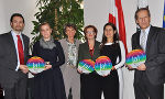 Ewald Verhounig, Kirsten Fichtner-Koele (beide WK), Margarite Edler, Rektorin Elgrid Messner (PH), Soziallandesrätin Doris Kampus, Rektor Siegfried Barones (KPH). © Land Steiermark Ewald Verhounig, Kirsten Fichtner-Koele (beide WK), Margarite Edler, Rektorin Elgrid Messner (PH), Soziallandesrätin Doris Kampus, Rektor Siegfried Barones (KPH).