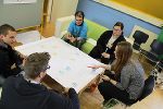 Beim Workshop wurde in lockerer Atmosphäre gemeinsam am Projekt gearbeitet...