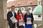 Stadtrat Kurt Hohensinner, Soziallandesrätin Doris Kampus, Leiterin der Antidiskriminierungsstelle Daniela Grabovac (v.l.n.r.)